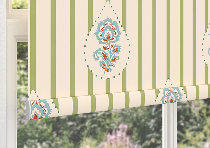 Petal & Block Bolli Stripe, Neem - Roller Blind - Image 4